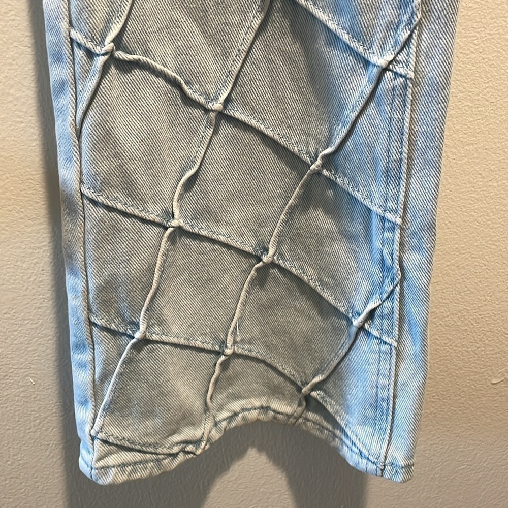 PacSun High Rise Geometrical Stitching Front Button Fly Flare Jeans NWT - Picture 5 of 12
